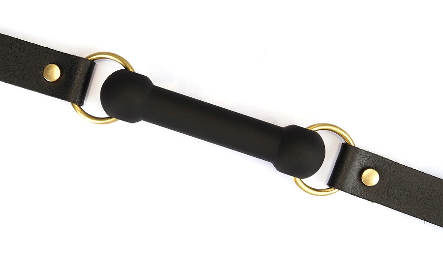 Samurai-inspired bondage accessories, embodying the spirit o... Liebe Seele - Samurai Leather Bite Gag - Black photo-2