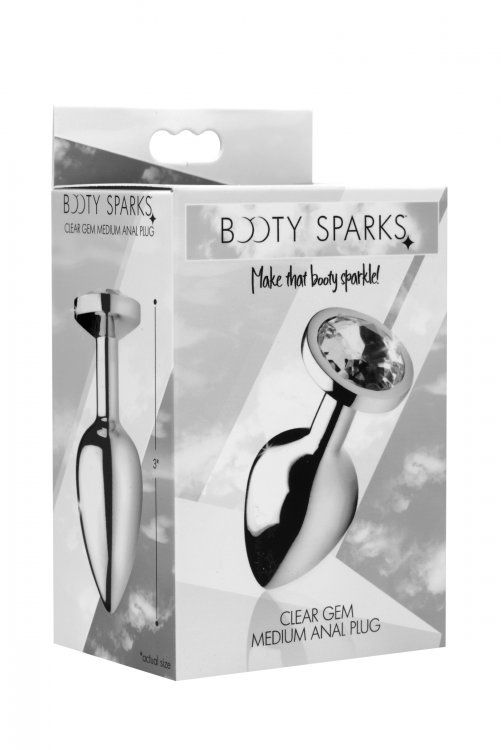 Spark your desire for decadent anal play with this beautiful... Booty Sparks - Gem Anal Plug M-size - Clear photo-4
