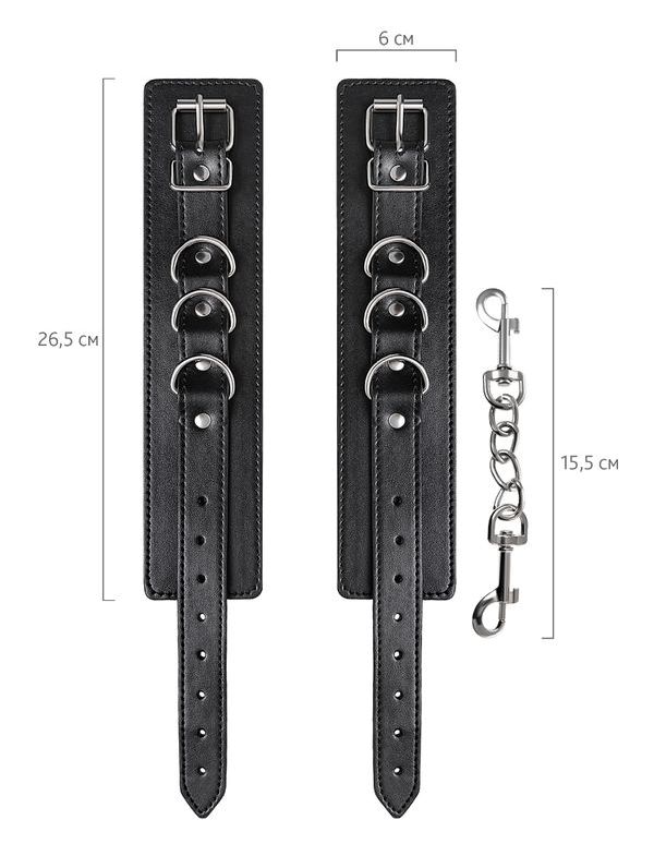 Cuffs are made of genuine leather with a velour lining. Nick... Anonymo - Ankle Cuffs - Black photo-12