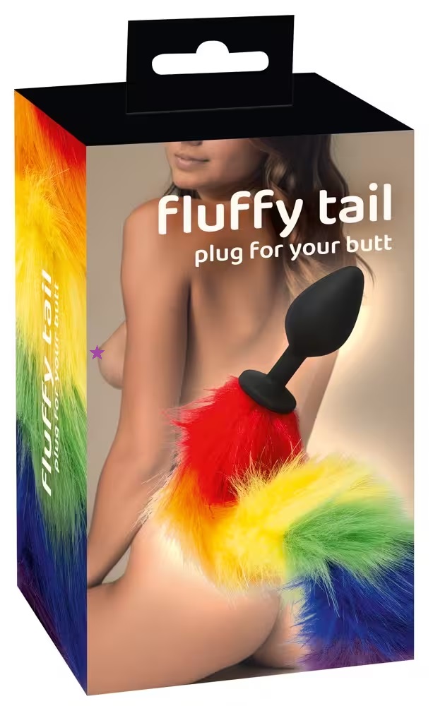 The fluffy tail plug for your butt by You2Toys has a long fl... You2Toys - Fox Tail Plug - Rainbow photo-7