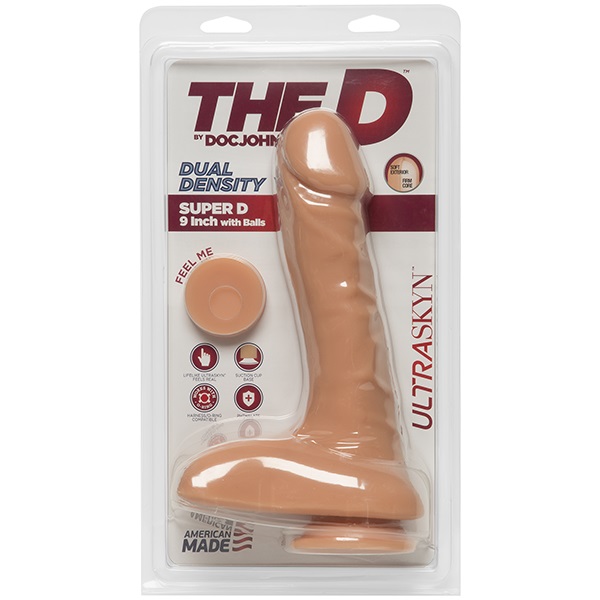 Everybody wants it! The dual density 9 inch Super D, featuri... Doc Johnson - 9" Super D Realistic Dildo w Balls - Vanilla photo-3