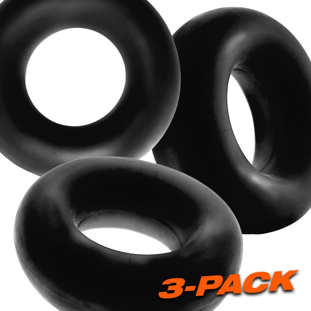 These fat-boys cockrings are the next-step-up WILLY’s…3 non-... Oxballs - Fat Willy Cockring 3's Pack - Black photo-5