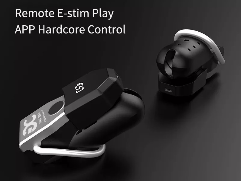3-Shock modes (Vibrate / Tremble / Sting) at your ch... QIUI - APP Controlled Chastity Device L - Black photo-7