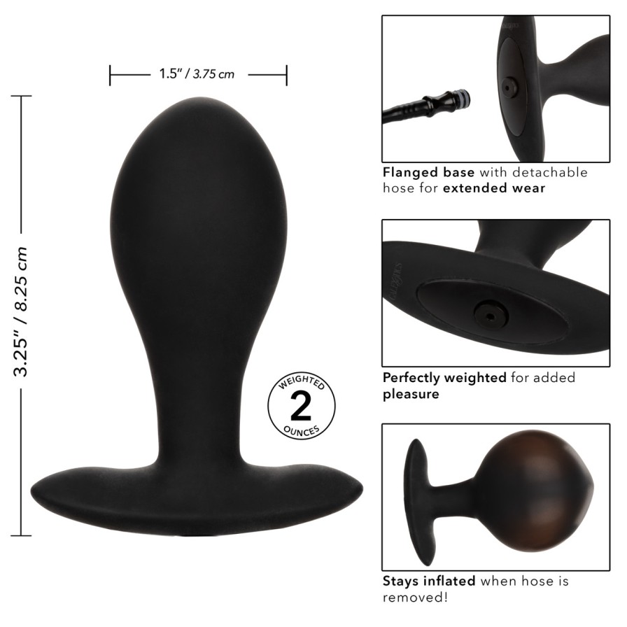 The CalExotics Large Weighted Silicone Inflatable Plug is a ... CEN - Weighted Inflatable Plug L - Black photo-11