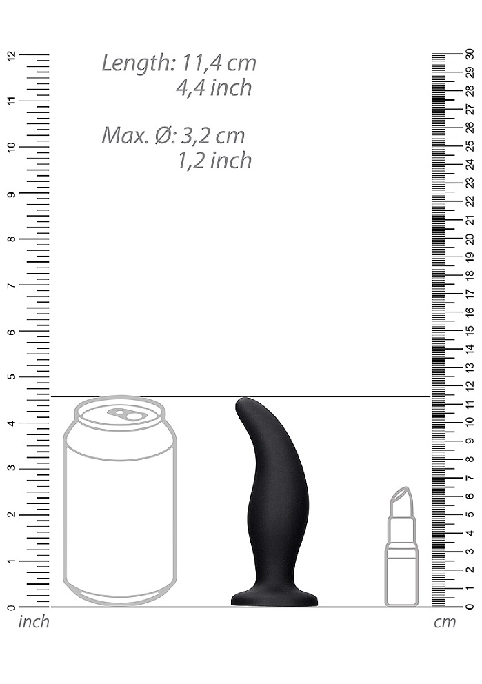This butt plug is made of silky soft silicone and is tapered... Ouch - Curve Butt Plug - Black photo-5
