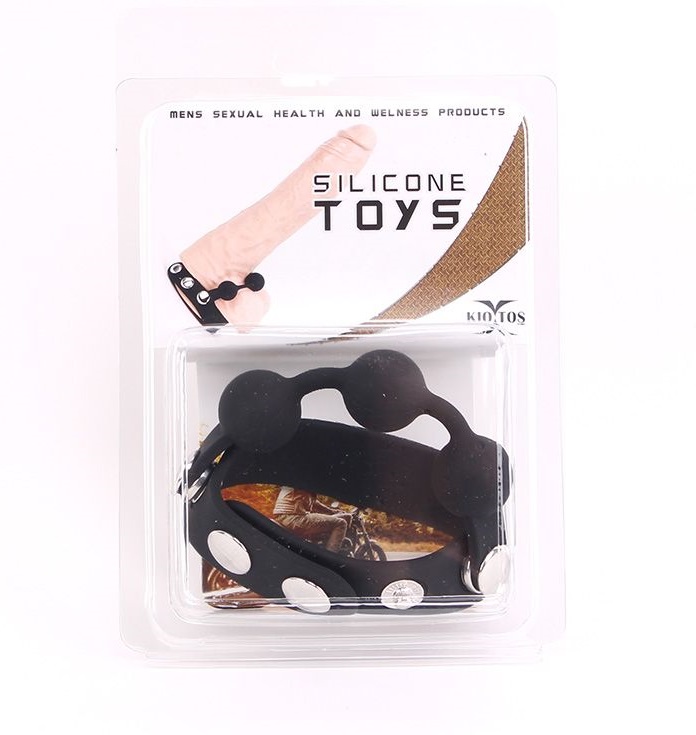 This flexible soft to the touch silicone Ballstretcher with ... Kiotos - Silicone Ball Stretcher - Black photo-3