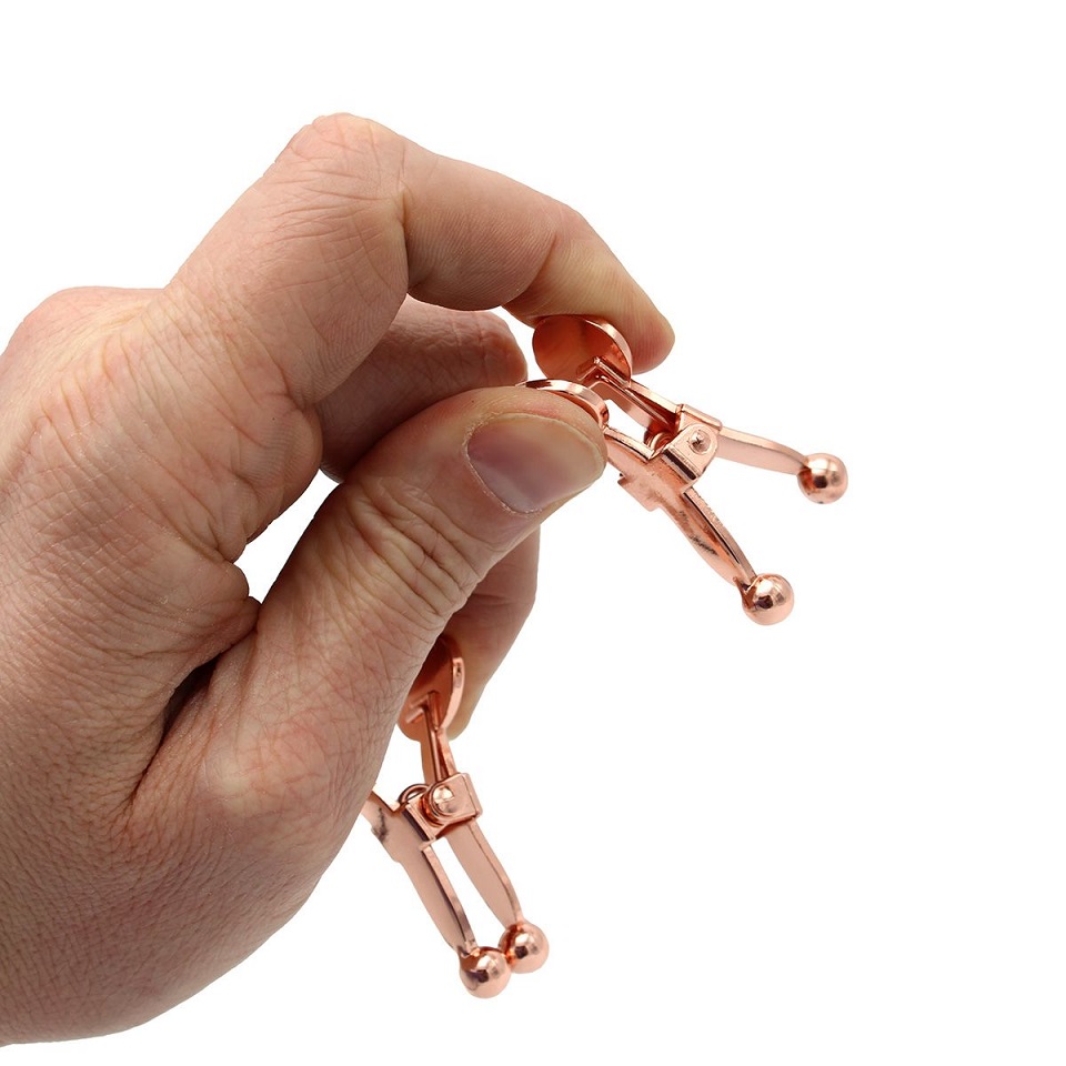 Introducing our Nipple Clamps with Ball Tips in Rose Gold – ... Kiotos - Ball Tip Nipple Clamps - Rose Gold photo-3