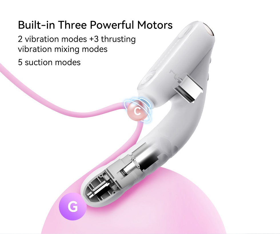 #7 Thrusting Vibrator with Suction adopts an advanced and si... Qingnan - Thrusting Vibrator w Suction #7 - Flesh Pink photo-12