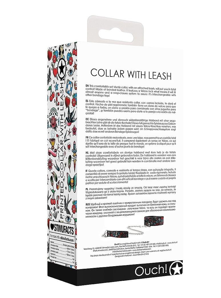 This comfortable yet sturdy collar with attached leash, will... Ouch - Old School Tattoo Collar w Leash photo-6