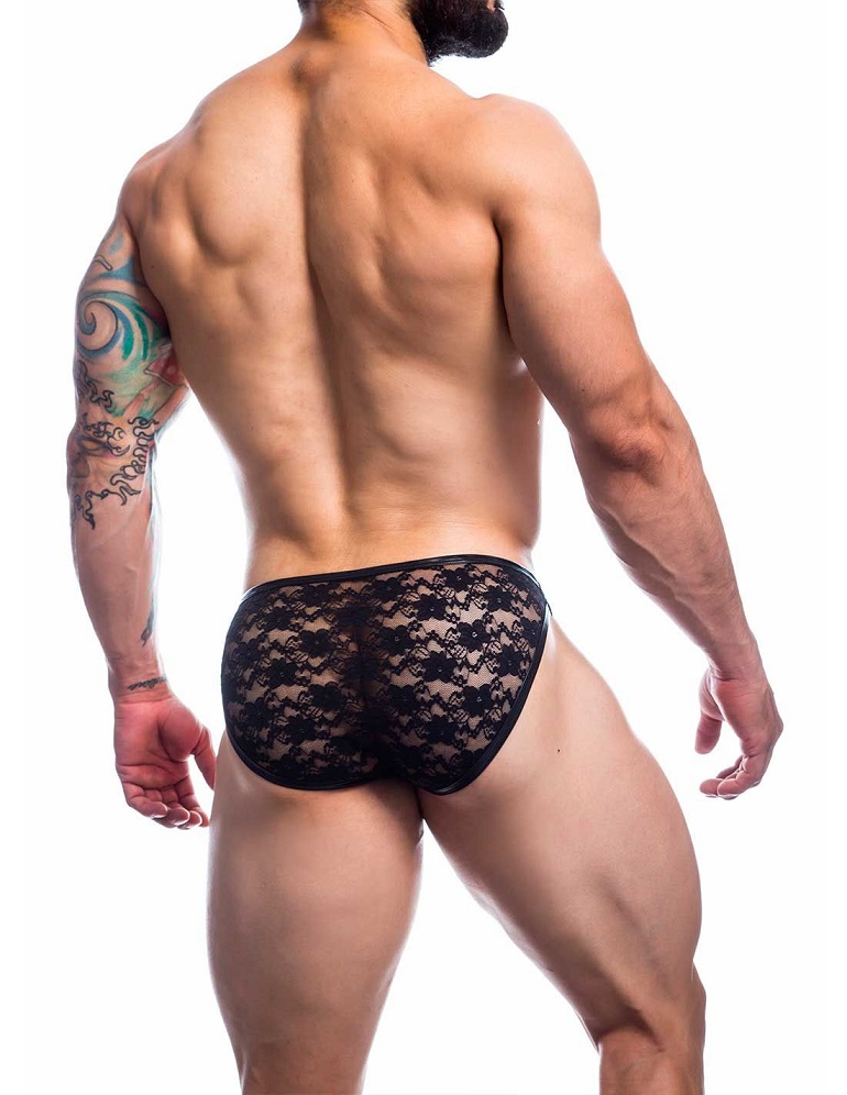 Elevate Your Style and Comfort with L4CE Bikini Bulge-Black ... Cut4men - Lace Bikini Bulge - Black - L photo-2