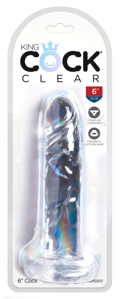 The King Cock Clear 6" Dildo combines a translucent dil... King Cock - 6" Cock - Clear photo-6