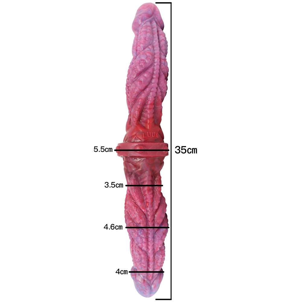 Double-headed penis. The wildly textured lines of the shaped... FAAK - Strong Muscles Double Dildo - Magic Dragon photo-13