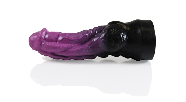 Bursting through the gates of hell, from the wicked kingdoms... HellHound - Argus Dildo - Black Purple - S photo-3