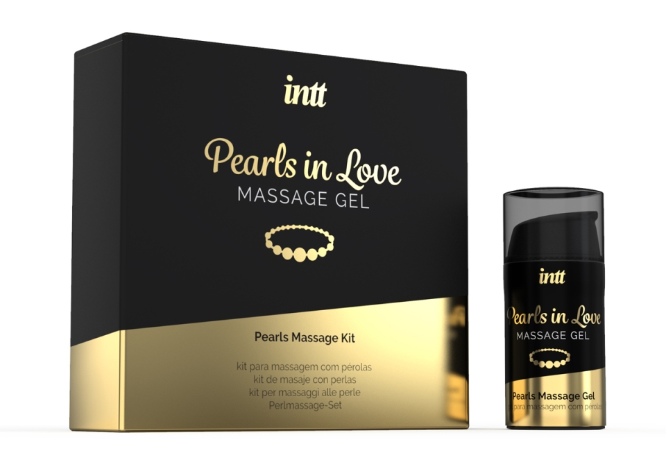 This kit includes a pearl necklace and a silicon gel that wi... INTT - Pearls In Love Massage Set - 15ml photo-3