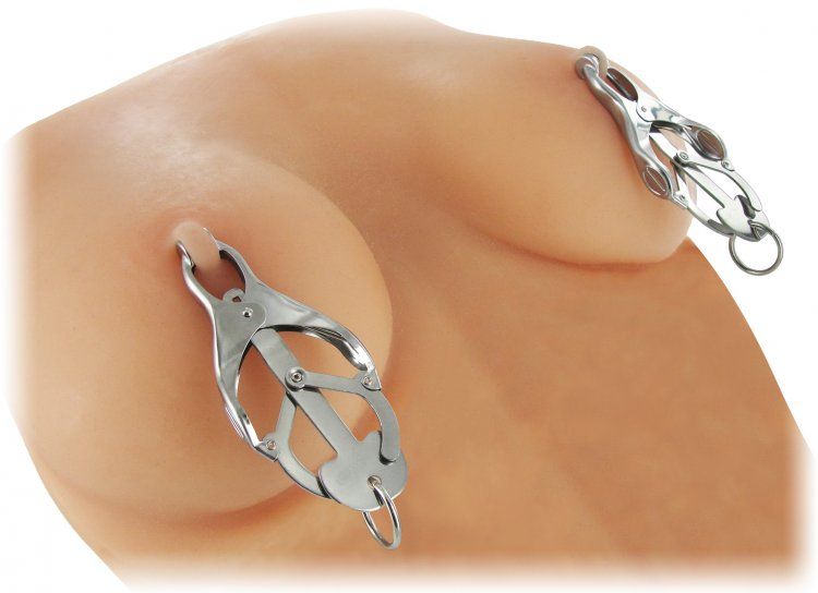 A comely device of restriction and paradise. The Ringed Mona... Master Series - Japanese Nipple Clamps - Silver photo-3