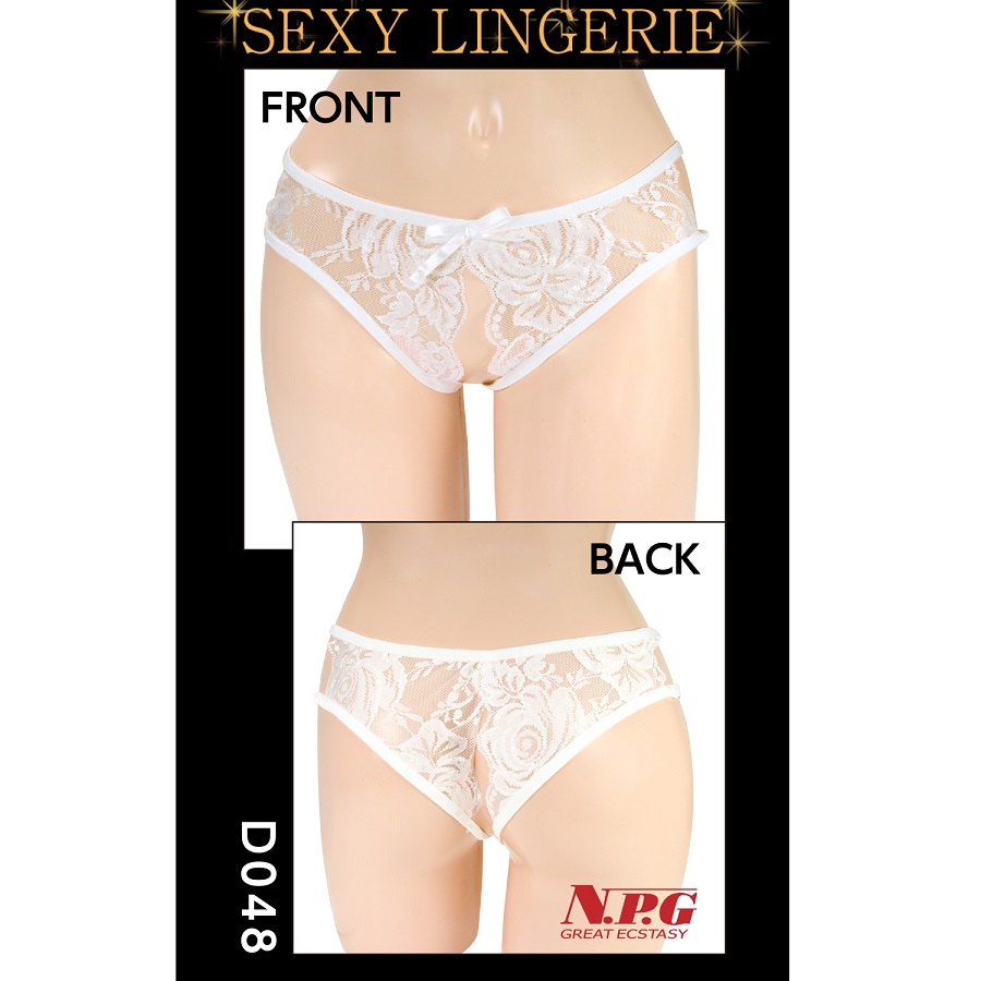 Sexy lace crotchless panties
Women's free size
Accesso... NPG - D048 Crotchless Panties - White photo-3