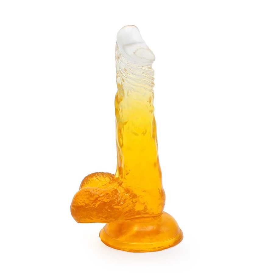 This special transparent dildo has an amazing color mix and ... Kiotos - Realistic Dildo 03 - Yellow photo-4