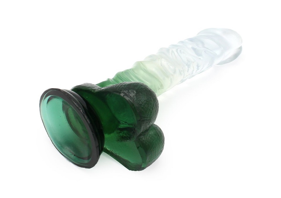 This special transparent dildo has an amazing color mix and ... Kiotos - Wave Dildo 04 - Green photo-8