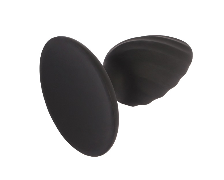 Black Mont series anal plug with classic shape and wavy surf... Chisa - 3'' Control Stuffer Plug - Black photo-4