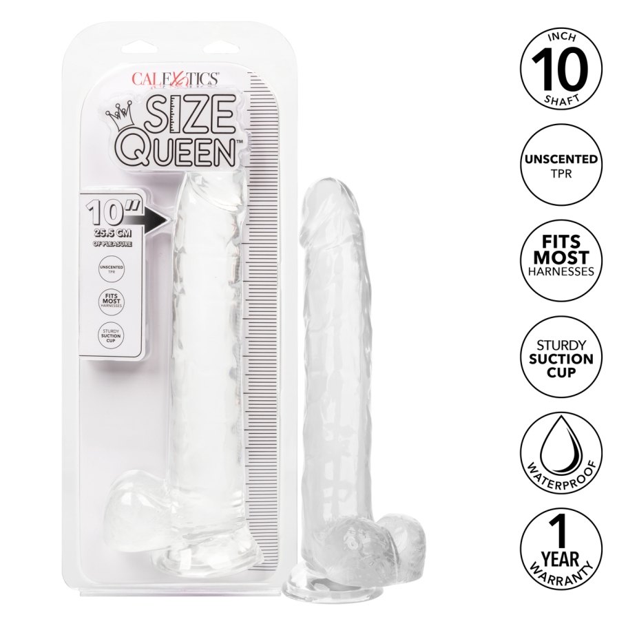 You’re all about the size of your pleasure and the CalExotic... CEN - Size Queen 10" Dildo - Clear photo-10