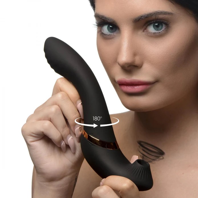 This toy gives you the option of having vibration and penetr... Inmi - Shegasm Swivel Sucker Vibe - Black photo-2