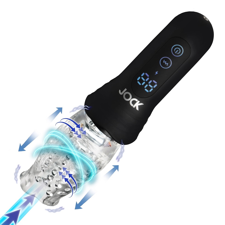With the spinning, thrusting, vibrating masturbator from JOC... Jock - Spinning Thrusting Vibro Masturbator - Black photo-2