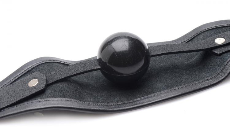 Play the quiet game with your partner when you shut them up ... Strict - Leather Covered Ball Gag - Black photo-5