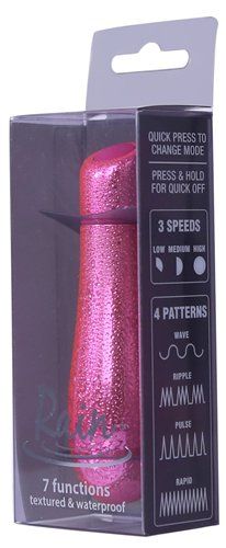 From the creative minds at PowerBullet comes the next evolut... Rain - 3'' Textured 7 Function Bullet - Pink photo-9