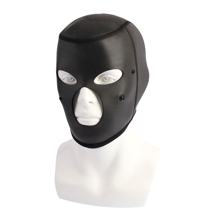 Breathable, Stretchy, Removable Muzzle&Blindfold, For height... Chisa - Full-Face Bondage Hood - Black photo-2