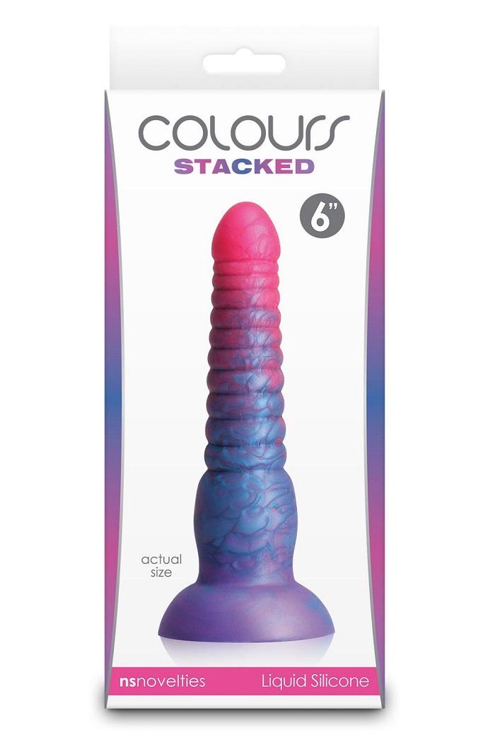 Experience pleasure like never before with Colours - Stacked... NS Novelties - 6" Colours Stacked Dildo - Pink/Blue photo-3