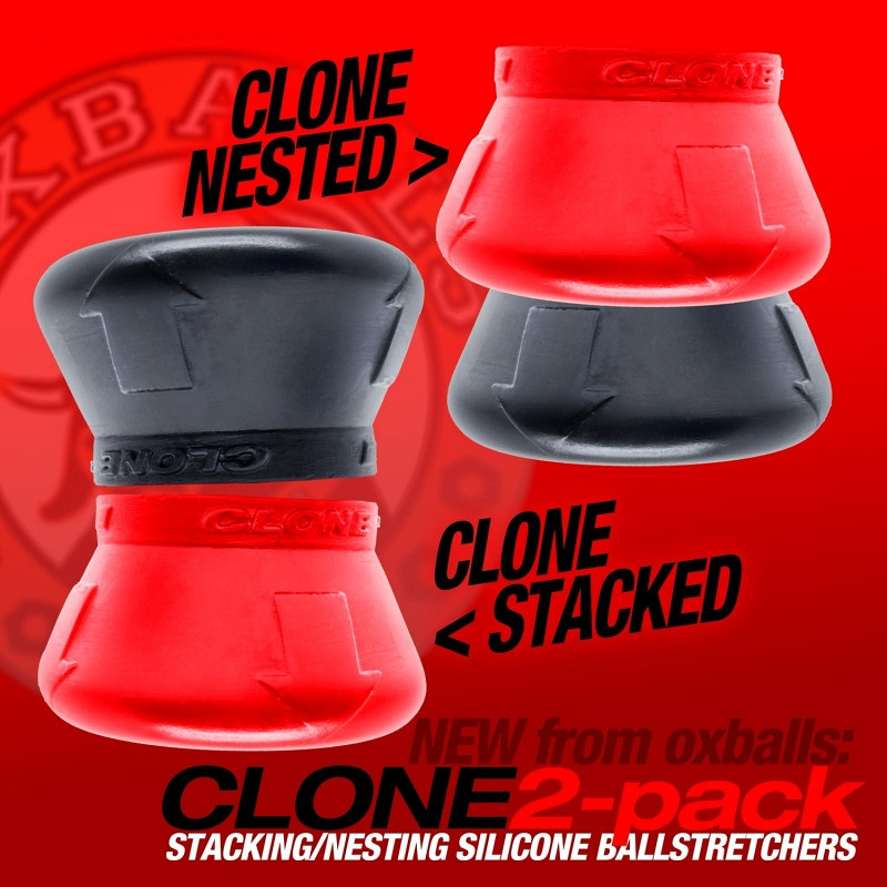CLONE ballstretchers are the idea of ultimate ball play fun ... Oxballs - Clone Duo Ballstretcher - Red/Black photo-5