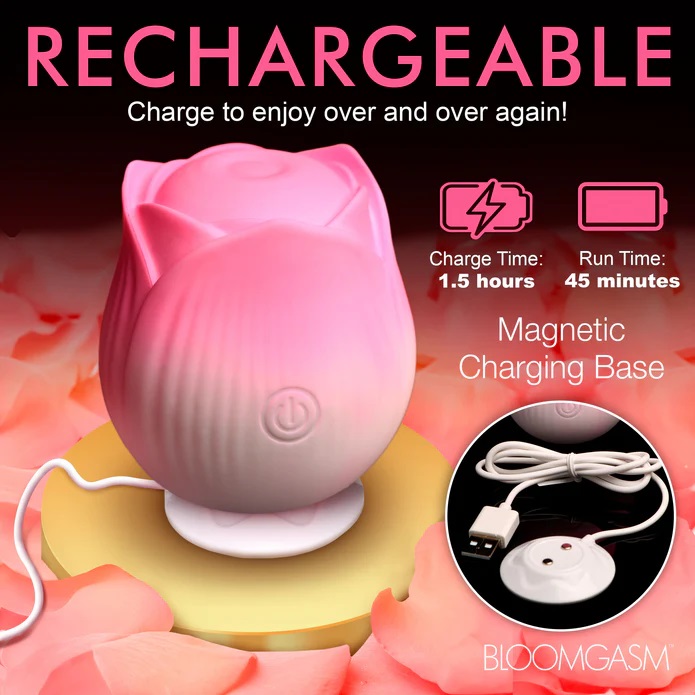 Tap your sensitive pearl with just the right amount of stimu... Bloomgasm - Pulsing Petals Rose Stimulator - Pink photo-8