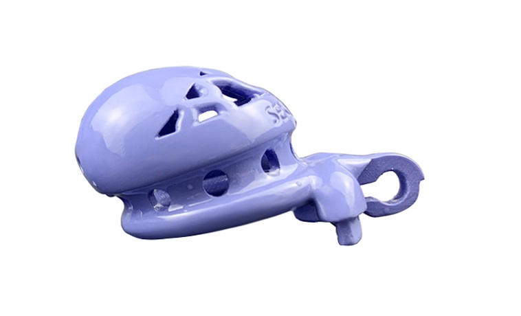 Cage high: 43mm &nb... FAAK - Resin Chastity Cage 107 - Blue photo-4