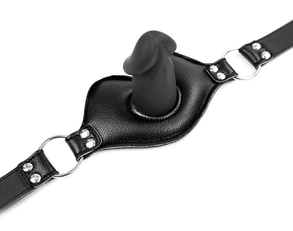 This Big Lips Mouth Gag has a penis shaped gag to insert in ... Kiotos - Big Lips Penis Gag - Black photo-5