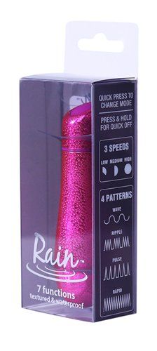 From the creative minds at PowerBullet comes the next evolut... Rain - 3'' Textured 7 Function Bullet - Fushcia photo-9