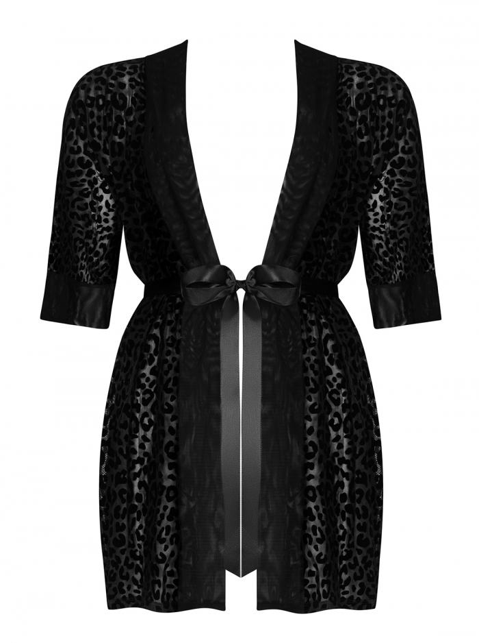 A black peignoir with a sexy cut is definitely a must have i... Obsessive - Jagueria Peignoir - Black - 4XL/5XL photo-7