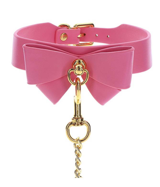 Add a touch of cuteness and sexiness to your bondage collect... Taboom - Malibu Collar w Leash - Pink photo-4