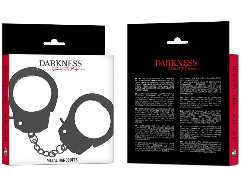 Introducing the DARKNESS black metal handcuffs
Elevate your... Darkness - Metal Pleasure Handcuffs - Black photo-4
