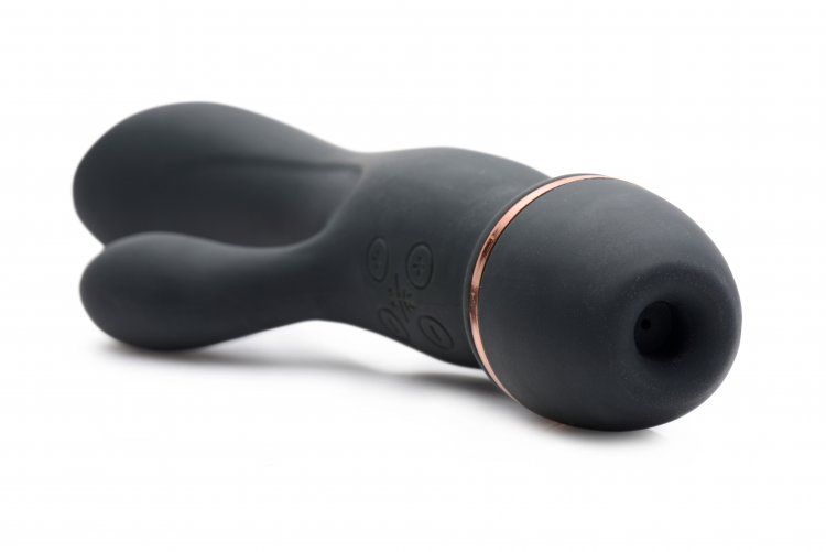 This double-sided pleasure tool provides supreme ecstasy in ... Inmi - Shegasm Supreme 3-in-1 Silicone Stimulator - Black photo-4