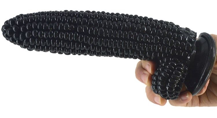 FAAK - 玉米形状假阳具 - 黑色 照片-8