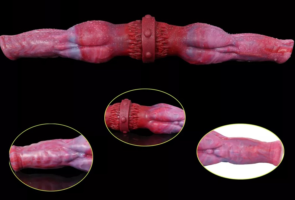 Double-headed dog-like penis, focusing on the strong muscula... FAAK - Dog Double Dildo - Magic Dragon photo-9