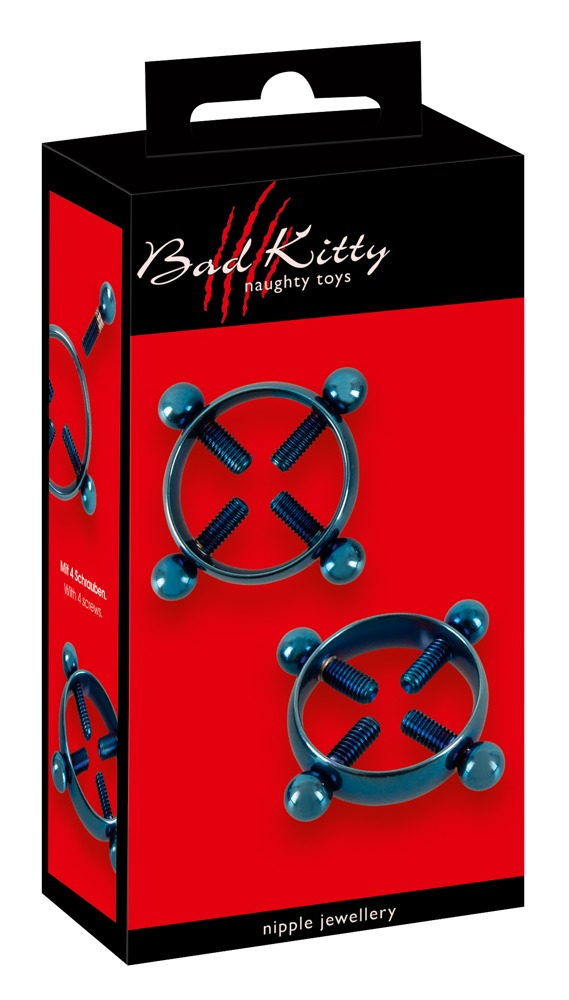 Bad Kitty - Screws Nipple Clamps - Black 照片-6