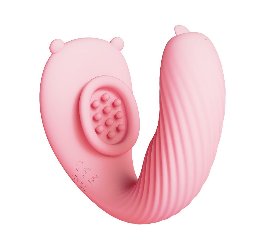 This couple vibrator combines clitroal and G-spot which brin... Secwell - Bear Dual Vibrator - Pink photo-7