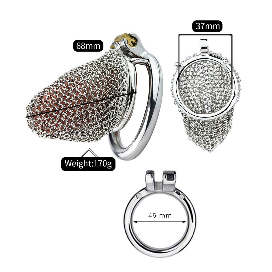Introducing our Steel Mesh Chastity Cage in Size Medium (... Kiotos - Mesh Chastity Cage M photo-6