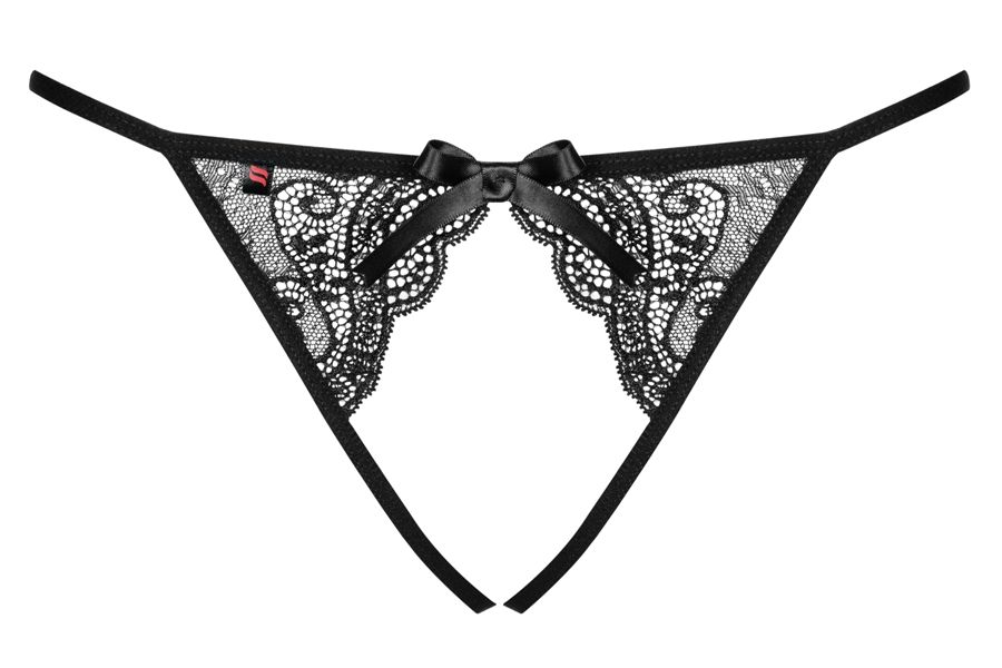 Start the game… with these incredibly great panties! Let the... Obsessive - Miamor Crotchless Panties - Black - L/XL photo-10