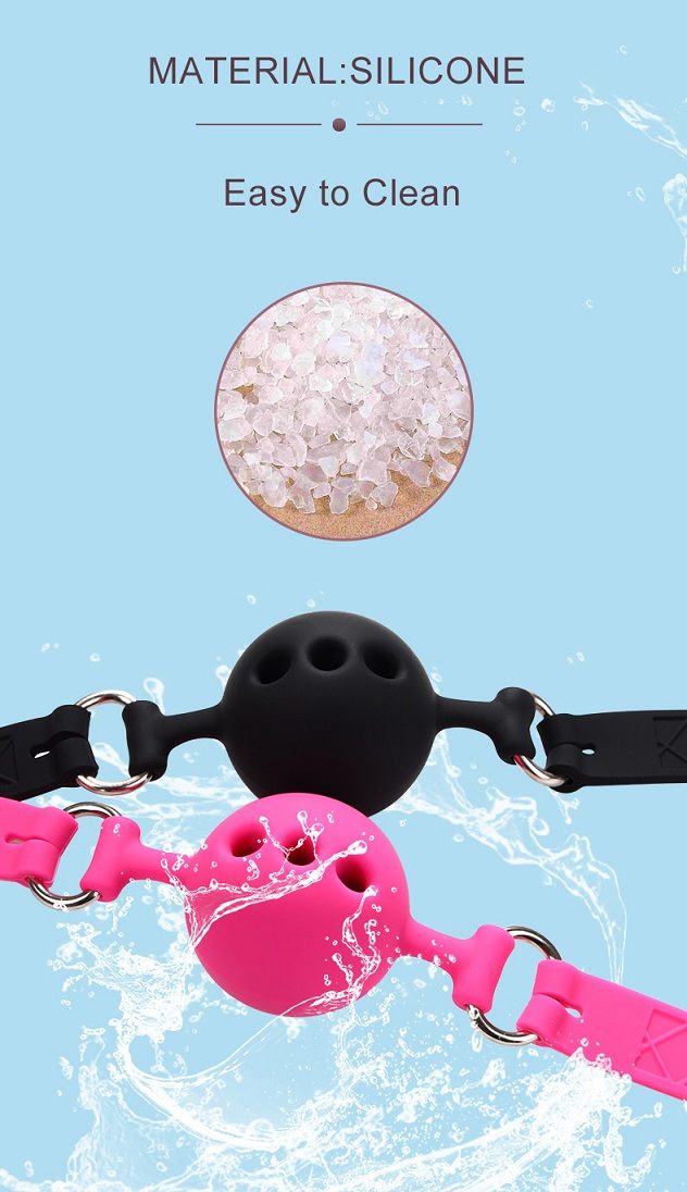 Silicone ball gag for role play
Size: L 605mm + D 44mm MT - Breathable Ball Gag - Black photo-8