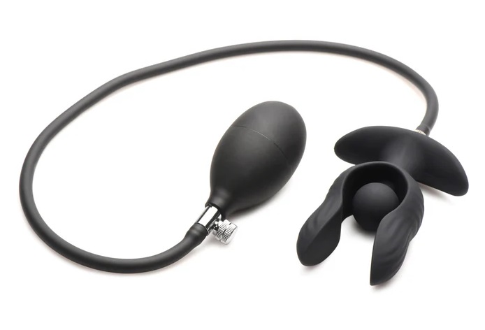 Experience unparalleled satisfaction with our Inflatable Plu... Master Series - Dark Pearl Inflatable Vibro Plug - Black photo-4