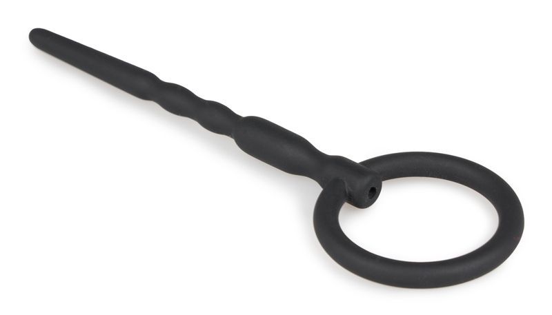 This Sinner Gear dilator is 100% made of silicone. This ... Sinner Gear - Silicone Penis Plug w Pull Ring - Black photo-3