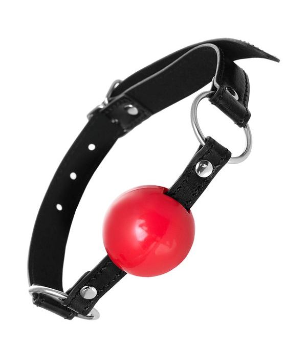 The best remedy for chatter in bed is a stylish and daring g... Anonymo - Ball Soft Gag - Red photo-4