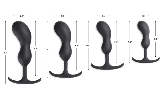 Take a Heavy Hit to your backdoor - this curved comfort plug... Heavy Hitters - Weighted Prostate Plug S - Black photo-4